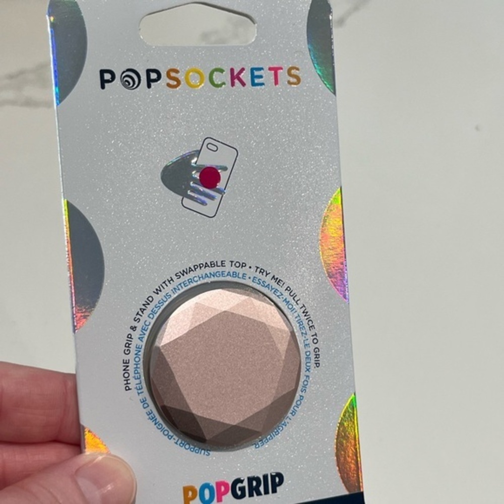 PopSocket PopGrip Premium Rose Gold Geometric Phone Grip NWT